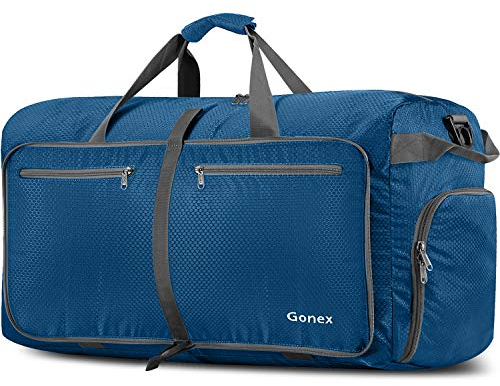 Gonex Leichter Faltbare Reise-Gepäck 150L Duffel Taschen Sporttasche für Reisen Sport Gym Urlaub Dunkelblau