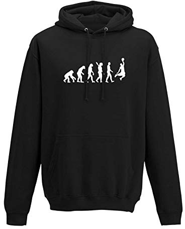 Hoodie Evolution Basketball Dunking Sport Jordan NBA 10 Farben Herren XS - 5XL DBB Alba Brose 46ers Olympia Bulls Celtics Spurs, Größe:M, Farbe:schwarz - Logo Weiss