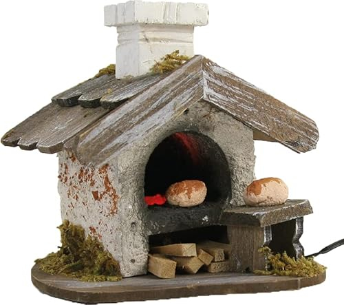 dekoprojekt Krippenzubehör Backhaus klein mit Licht