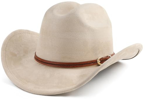 Pro Celia Cowboy Hat for Women and Men Wide Brim Western Cowgirl Hat (US, Alpha, One Size, Beige)
