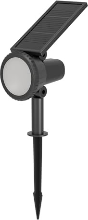 EGLO LED-solcellslampa utomhus Sambuco, utomhuslampa med markspett | solcellsdriven trädgårdsstrålkastare som kan styras med fjärrkontroll, trädgårdsstrålkastare av plast i svart, varmvit, RGB