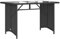 vidaXL Gartentisch mit Glasplatte, Esstisch mit Stahlrahmen, Beistelltisch für Terrasse Garten, Tisch Gartenmöbel, Schwarz Poly Rattan