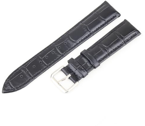 Yowell Uhrenarmband 20mm, Echtes Rindsleder Uhrenarmband für Herren Damen, Geeignet für Meisten Quarz/Mechanische Uhren, Schnalle Edelstahl, Weiches Kalbslederfutter, Uhrenarmbänder 20mm, Schwarz