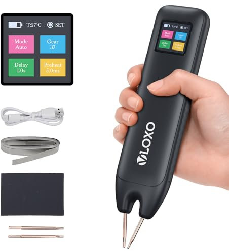 Spot Welder, VLOXO 99 Gear Battery Spot Welder Portable Handheld Mini Welder with LCD Display Welding Nickel Sheets 0.1-0.25mm for 18650 Battery Iron Stainless Steel Sheets, Auto and Manual Mode