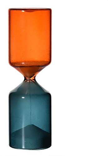 Sandklocka unikt glas timglas rustik sandklocka 5 15 30 minuter timglas timglas bordsprydnad (svart 10 x 31 cm)