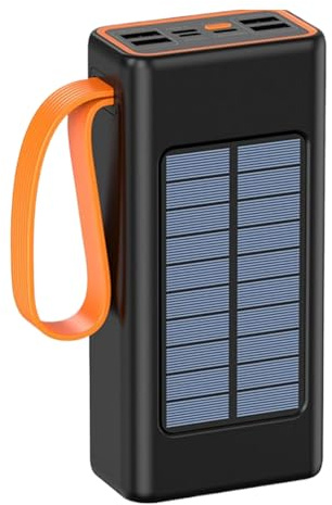 Solkraftbank – elektronikutrustning mobiltelefon solpanel laddare – kompakt externt batteri med lång livslängd för utomhusaktiviteter vandring, bergsklättring och camping