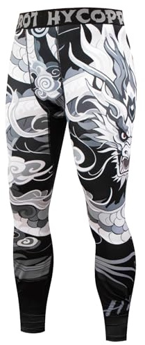 HYCOPROT Pantaloni a Compressione da Uomo Tights Athletic ad Asciugatura Rapida Performance Workout Baselayer Leggings Pantaloni da Allenamento Intimi per Basket Corsa Sport e Yoga