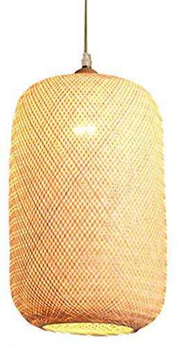 Lampadario ， Bamboo Antico cesto sospeso, lampada a sospensione rattan tessuta a mano, luce di semplicità regolabile di bambù, fliciale a goccia ， per foyer, balcone, lanterna di caffetteria （E27）