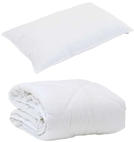 vidaXL Duvet per Tutte Le Stagioni con Cuscino 2 PCS Bianco Microfibra
