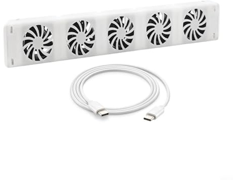 Tidgel Extension Set Ventilator Fan For Smart Radiator Booster, Radiator Fan Energy-Efficient Heat Distribution, 5.0 Extension Set Ventilator Fan With 1.65W Quiet Operation White(Expansion-Set)