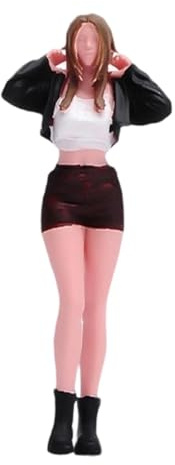 Jiuvaso 1/64 Ragazza con i Capelli Lunghi Figura Modello Fai da Te Diorama Accessorio Treno Ferrovia Decorazione Giardino delle Fate Micro Paesaggio Figurina