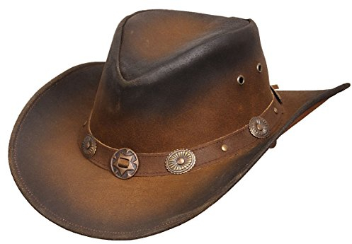 Scippis Tombstone Lederhut Herren Hut Cowboyhut, braun, L