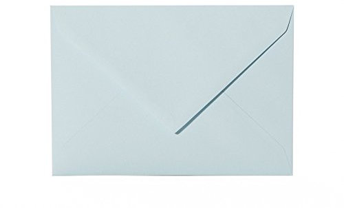 Paper24 25 Umschläge B6 feuchtklebend 120 g/qm, Briefumschläge 12,5 x 17,5 cm für Hochzeit, Geburtstag, zum Basteln in der Farbe Hellblau