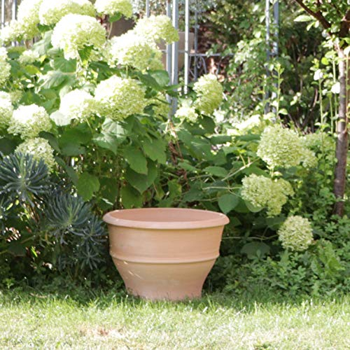Pot de plantes en terre cuite, fabriqué à la main, haute qualité, résiste au gel, décor de jardin pot de fleurs 45 cm