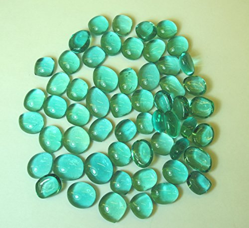 Ullmannglass Glasnuggets - Dekosteine - Muggelsteine, klein (Ø ca. 13/15mm) in Türkis zu 200 g verpackt.