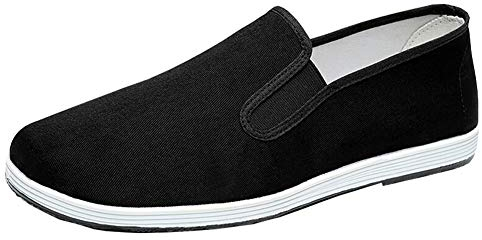 Hausschuhe im Chinesischen Stil Kung Fu Martial Arts Tai Chi Schuhe Gummisohle Unisex Schwarz Größe EU 45