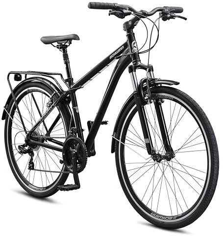 Schwinn Discover 2 Hybrid Bike, 700c Mens and Womens Bike, 21-Speed Hybrid Bicycle, Alloy Frame, Suspension Fork, Front and Rear Linear Pull Brakes, Adult Bicycle