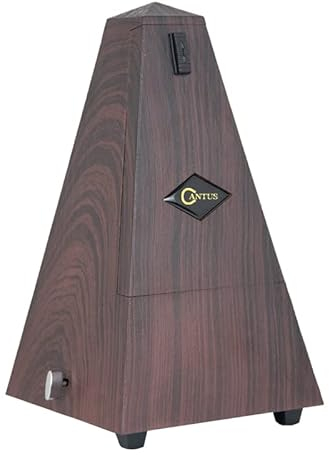 Mechanisches Metronom mit Akzentglocke, Genauer Takt, Klassische Turmform, Natürliche Holzmaserung, Einfach zu Bedienen, Geeignet für Klavier,CANTUS
