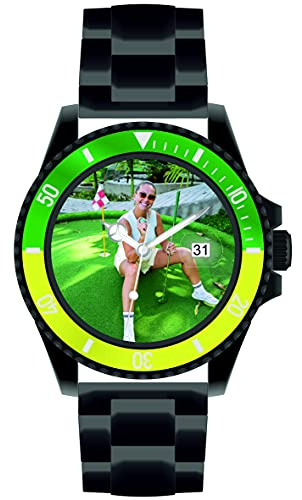 Memories personlig fotoklocka Ø40 mm 3 bar vattentät herrklocka med fotodatumvisning fotogåva fotoarmbandsur