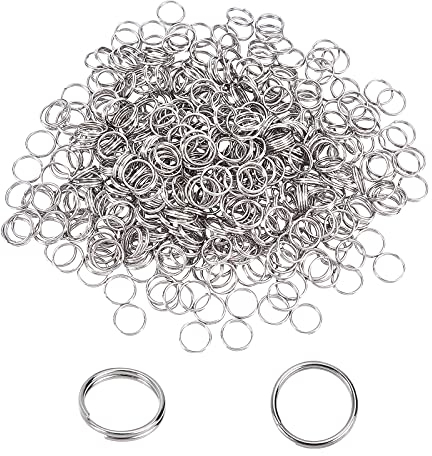 UNICRAFTALE 500 Stück Schlüsselringe Schlüsselanhänger 8mm Mini Split Biegeringe Doppelschlaufen Edelstahl Kleine Split Schlüsselbund Spaltring Metall Sprungring Kettenring Für Schmuckherstellung