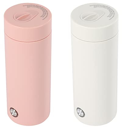 Reise-Elektrisch-Wasserkocher,400 ml Kleiner Tragbarer Wasserkocher,3 in 1 Mini-Thermoskanne 304 Edelstahl-Liner,220V 300W Automatische Isolierungsfunktion (Rosa)