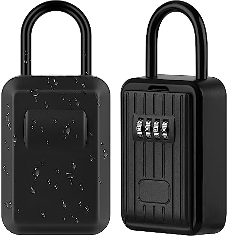 TEUEN Caja de Llaves Con Código y Funda de Silicona Impermeable - Caja de Seguridad Exterior Grande Ultra Robusta Para Pared - Interior y Exterior Para Casa, Escuela, Garaje