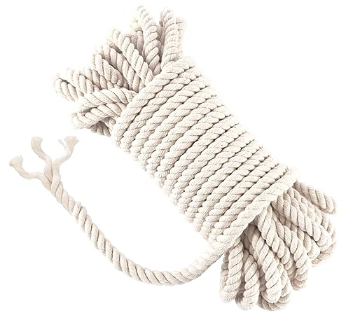 Fhioevt Hilo Macrame 8mm x 20 m Cuerda Macrame Cuerda de Hilo de Macramé Cordón de Algodón Natural Cuerda de Algodon para Colgador de Planta Tejer Bohemia Decoración Envolver