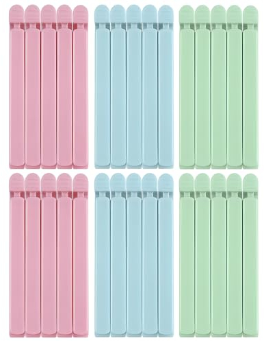 30 verschlussclips, 15 Zentimeter lang, 3 Farben erhältlich, zum einfachen Verschließen von verschiedenen Lebensmittelverpackungen,Sichern Sie die Frische von Süßigkeiten, Chips und Snacks