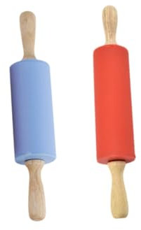 OKUMEYR 2st Nudelholz Mit Holzgriff Pasta-nudelholz Geprägtes Nudelholz Küchenutensilien Küchenwaren Fondant-kuchen-nudel-backwerkzeug Hölzern Mehlstangen Groß