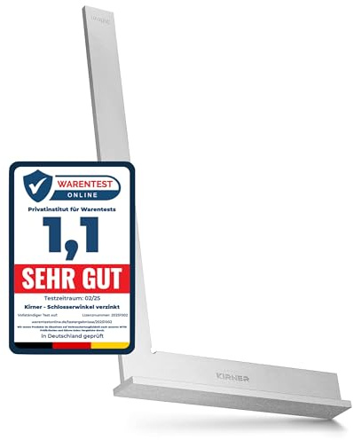 Kirner - Negozio professionale di muratori con attacco da 300 mm, angolo di chiusura in metallo inossidabile e zincato, per lavori di precisione nella costruzione di metalli e nelle officine. Angolo