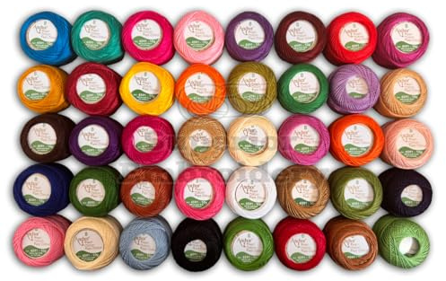 New 40 Best Colours Anchor Pearl Cotton Embroidery Crochet Thread Ball Size 8, 85 Meters Each Ball Value Pack Free P&P UK