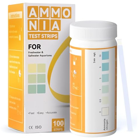 AAwipes Bandelettes de Test d'Ammoniac pour Aquarium, Kit de Test d'eau pour Aquarium d'eau Douce 100
