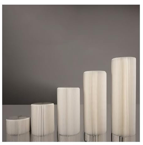 Colonnes en papier pliables pour bricolage accordéon cylindre carton avec disque acrylique pilier romain support de fleurs beige 20,3 cm