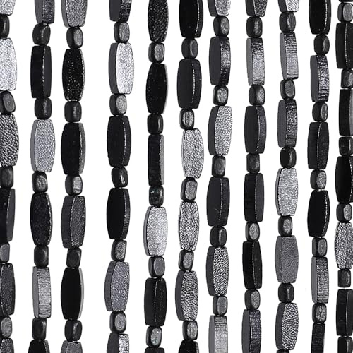 Osunnus Handmade Bamboo Beaded Curtain for Doorway, Black 52 Strands