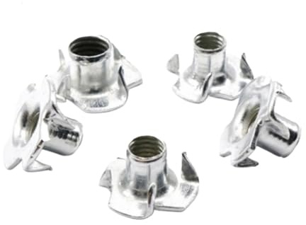 CSFFA 5-50 pezzi M2 M3 M4 M5 M6 M8 M10 M12 1/4-20 acciaio al carbonio zincato quattro griffe punte dado prigioniero da inserire nel legno dado(M5 20PCS)