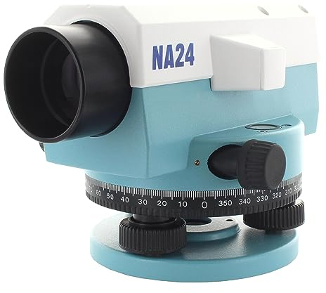 hedue® Optisches Nivelliergerät NA24 - Automatisches Baunivellier zur Messung von Höhenunterschieden und Winkeln, Nivellier mit 24-facher Vergrößerung, 360° Kreisteilung