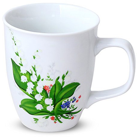 OLYMP Tassen - 4er Set - Maiglöckchen, ca. 0,4 Liter, Keramik