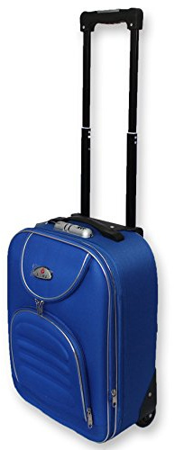 Ormi VALIGIA PICCOLA 50 CM TROLLEY BAGAGLIO A MANO RYANAIR EASY JET 2 RUOTE LOW COST TELA ECONOMICO (Celeste)