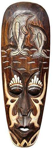 Bonito 50 cm pared Máscara Delfín Dolphin tribal maorí Madera Animales África Máscara 80