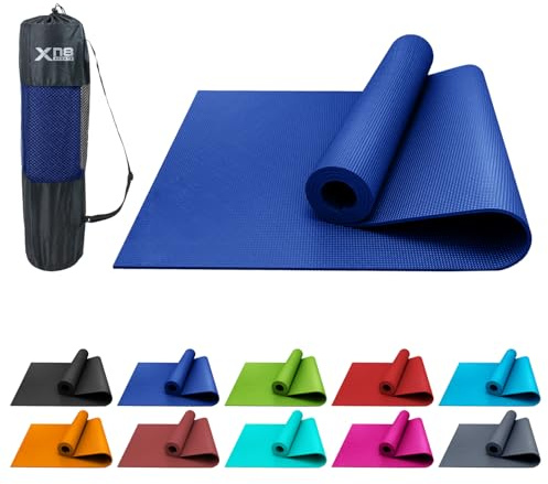 XN8 Sports PVC Yoga Mat 6mm Thick Non-Slip Exercise & Workout Mats with Carry Strap Ideal for Pilates, Gym, Stretching, Meditation – Lightweight for Home, Travel & Outdoor Fitness mat for men & Women