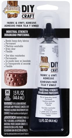Aleene’s DIY Craft Glue for Fabric & Vinyl, Dries Clear, Permanent Bond, Quick Dry in Seconds, 1.5 oz