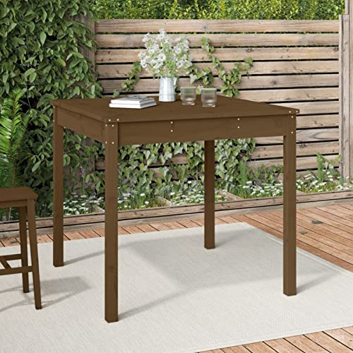 ZEYUAN Gartentisch, Buffettisch, Garten Esstisch, Multifunktionstisch, Terrassentisch, Picknicktisch, Spieltisch, Flohmarkttisch, Honigbraun 82,5x82,5x76 cm Massivholz Kiefer