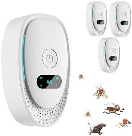 LuckyMoon Ultrasonic Pest Repeller, 4 Pcs Electronic Mouse Repellent Mosquito Repellent Indoor Plug in Pest Control for Mice, Ants, Mosquitoes, Rodent, Cockroaches, Fly, Spider