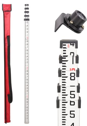 MOETER 16FT Aluminum Grade Rod, 5-Section Telescopic, Double-Sided Scale