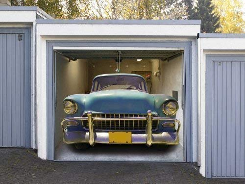 Pfiffig-Wohnen Garagentor Dekoplane American Car Grau Garage & Haus