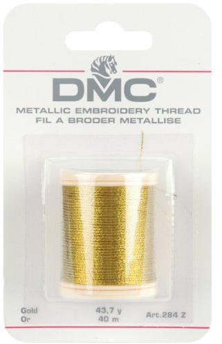 DMC Embroidery Thread - Metallic Gold Thread for Embroidery, Cross Stitch Projects, and Crafts - 43.7 Yards (40 Meters)