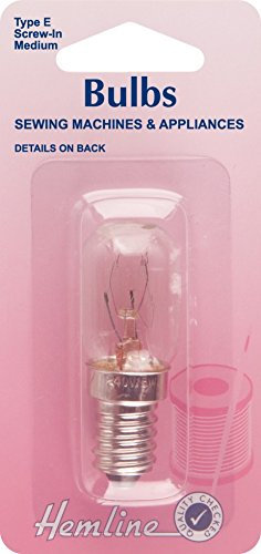 Hemline, lampadina a vite per macchine da cucire, misura media.