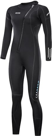 Ultrastretchdräkt 3 mm, dragkedja på framsidan, helkropps-dykdräkt i ett stycke, för män och kvinnor, snorkling, dykning, simning, surfing | Ett stycke för snorkling, dykning och surfing
