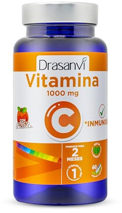DRASANVI Vitamina C 400 mg Natural Masticable,Nutriente Esencial | Potente Antioxidante| Fundamental para la Síntesis de Colágeno| Sistema Nervioso,60 Comprimidos = 60 Días| Sabor Frutos del Bosque