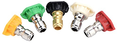Estink Pressure Washer Spray Tips Set, 5-Pack Multi-Angle Nozzles, 1/4 Inch Quick Connect, 4000 PSI for Car, Home, Garden Cleaning